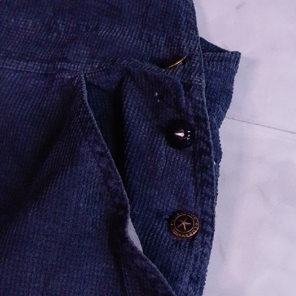 Vintage 90s Black Corduroy Overalls Workwear TRUE BLUE - Picture 4 of 7